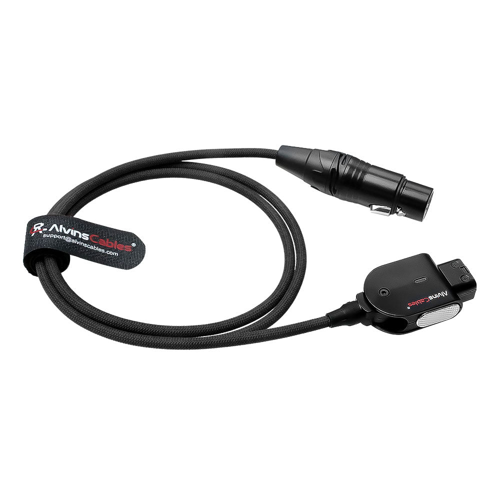 Alvin&#39;s Cables Alvins Smart D-Tap to XLR 4 Pin Female Braided Power Cable for Sony VeniceF55|SXS, for Blackmagic URSA Mini Pro, Tvlogic Monitor, Ultra Flexible, 1M|39.4inches