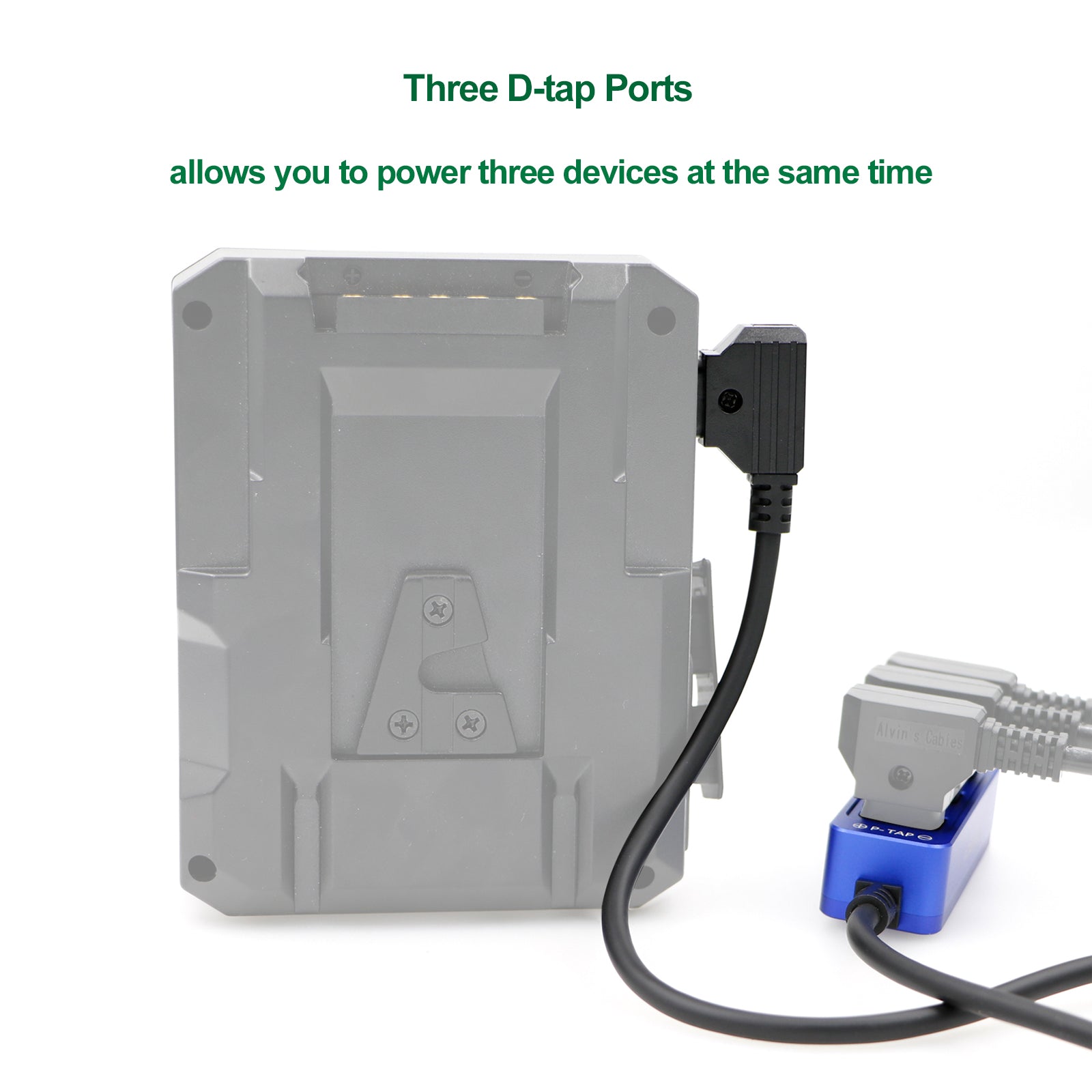 Alvin’s Cables D-tap Splitter P-Tap HUB Cable Dtap Male to Three Port D tap Female Splitter Cable with Screw Threads for ARRI RED Z CAM Cameras TILTA Steadicam IDX V-Mount Battery