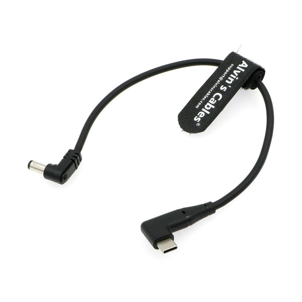 Alvin's Cables Right Angle USB-C Type-C PD to DC Power Cable PD Charging Cable for Blackmagic Video Assist Monitor 30CM/11.8 inches