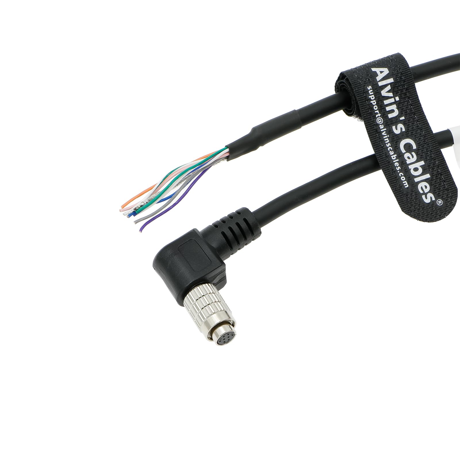 Alvin&#39;s Cables Hirose 8 Pin Female HR25-7TP-8S Right Angle to Open End High Flex Cable for IDS, DAHENG Imaging, Allied Vision GigE Industrial Cameras 5m| 16.4ft