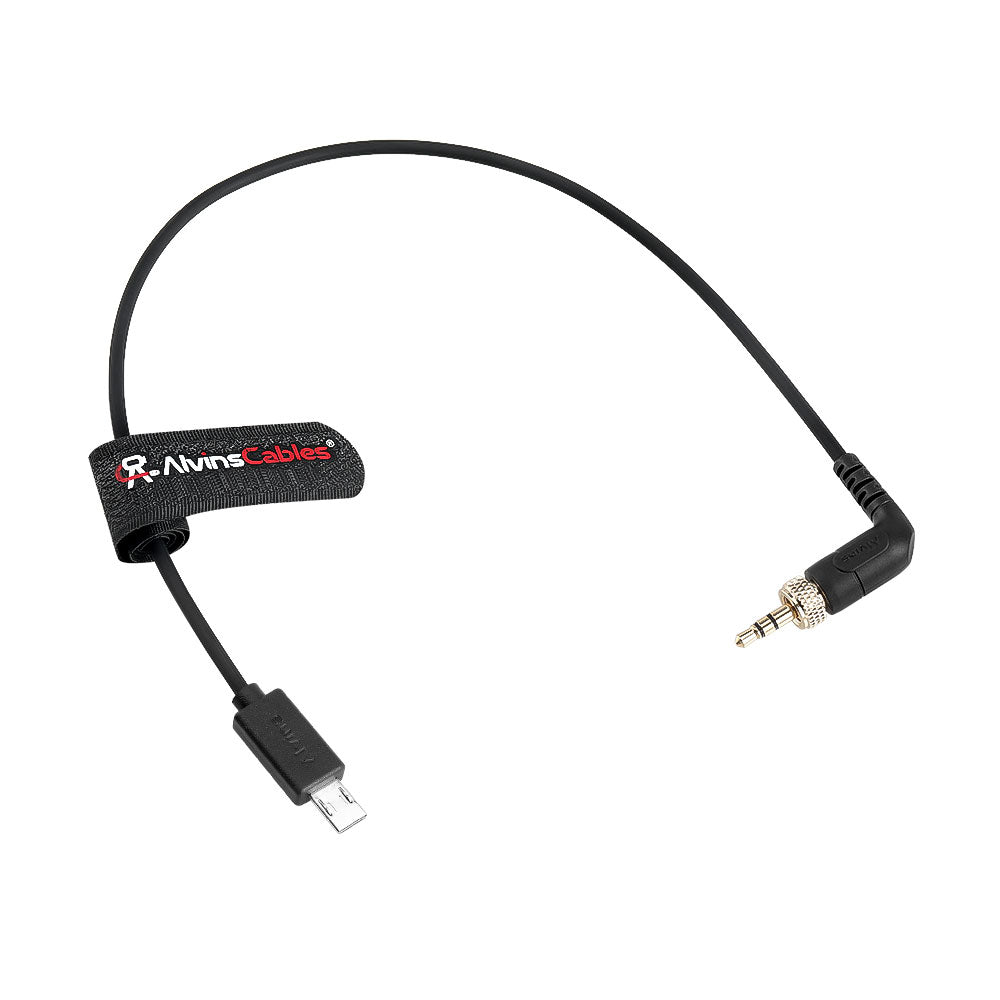 Alvin’s Cables Locking 3.5mm TRS to Micro USB Timecode Cable for Sony FX3| FX30| A7S3| A1 Camera, for Deity TC-1, Tentacle SYNC E Timecode Generator 35cm| 13.8in