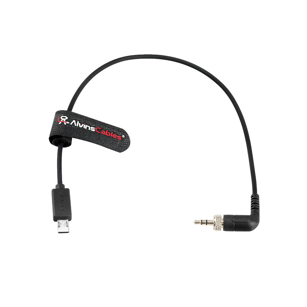 Alvin’s Cables Locking 3.5mm TRS to Micro USB Timecode Cable for Sony FX3| FX30| A7S3| A1 Camera, for Deity TC-1, Tentacle SYNC E Timecode Generator 35cm| 13.8in