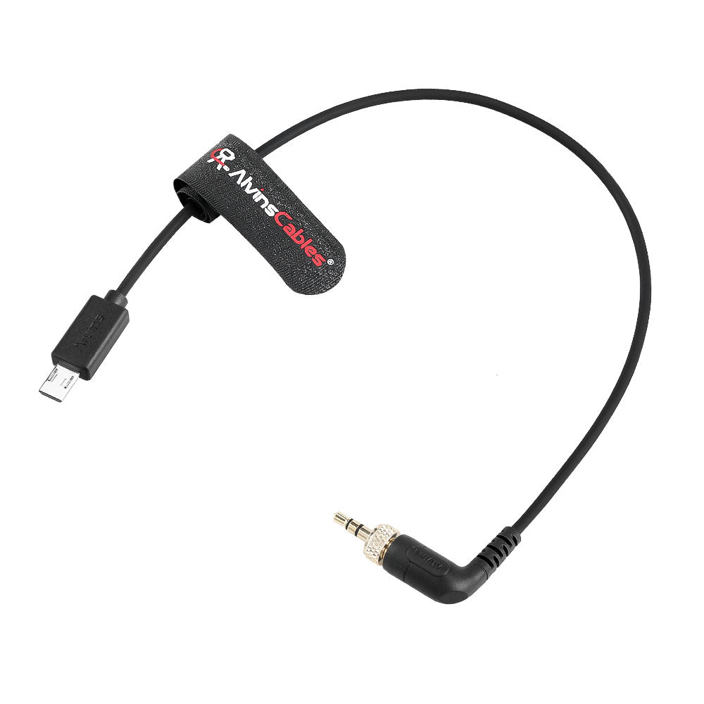 Alvin’s Cables Locking 3.5mm TRS to Micro USB Timecode Cable for Sony FX3| FX30| A7S3| A1 Camera, for Deity TC-1, Tentacle SYNC E Timecode Generator 35cm| 13.8in