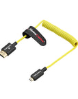 Alvin's Cables 8K High Speed Mini HDMI to HDMI Coiled Cable for Nikon ZR D3200 D810, Aluminum 8K@60Hz 4K@240Hz HDMI 2.1, Compatible with Camera, Camcorder, Tablet and Graphics/Video Card, Laptop, Projector