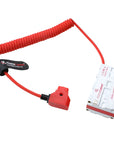 Alvin's Cables Dual-Sided NP-F Dummy Battery to Red Dtap Braided Ultra Flexible Coiled Power Cable for Atomos Ninja V|Atomos Shogun|SmallHD 702, for Sony NP-F550|F570|F770|F970, Red