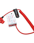 Alvin's Cables Dual-Sided NP-F Dummy Battery to Red Dtap Braided Ultra Flexible Coiled Power Cable for Atomos Ninja V|Atomos Shogun|SmallHD 702, for Sony NP-F550|F570|F770|F970, Red