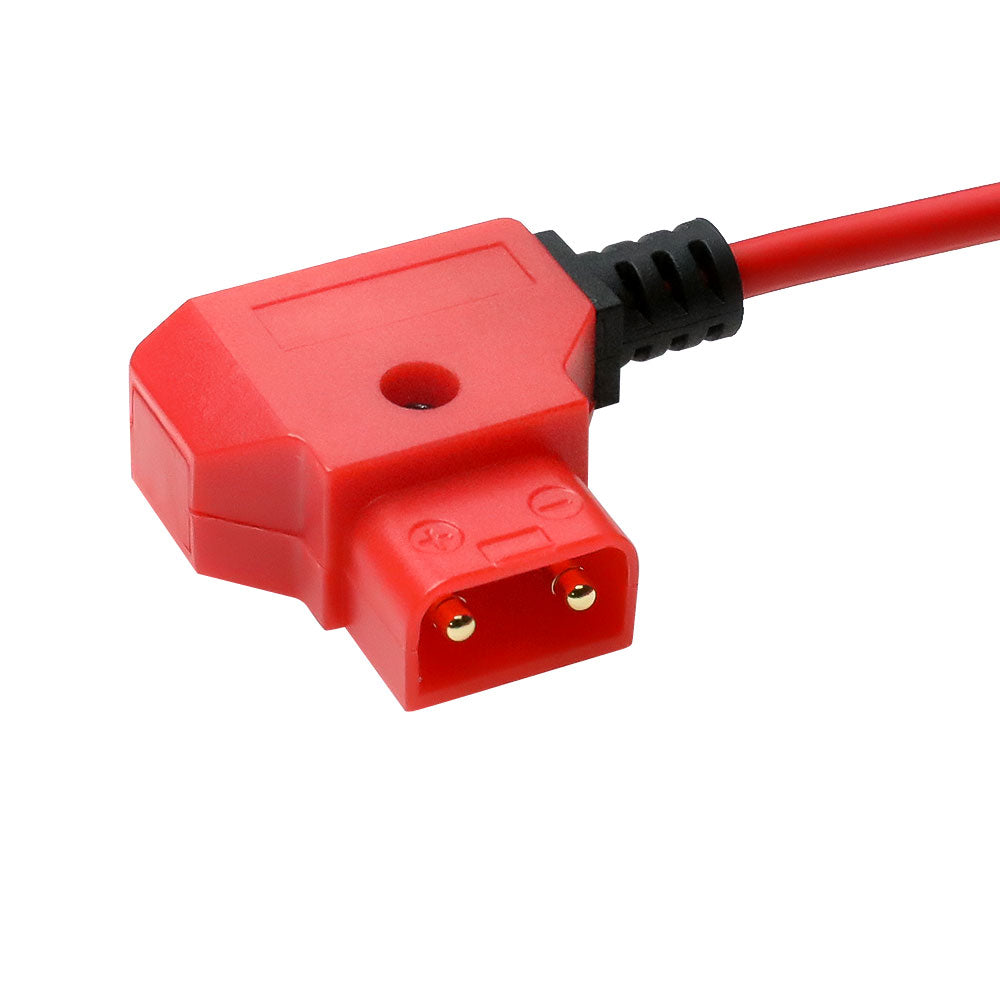 Alvin&#39;s Cables Dual-Sided NP-F Dummy Battery to Red Dtap Braided Ultra Flexible Coiled Power Cable for Atomos Ninja V|Atomos Shogun|SmallHD 702, for Sony NP-F550|F570|F770|F970, Red