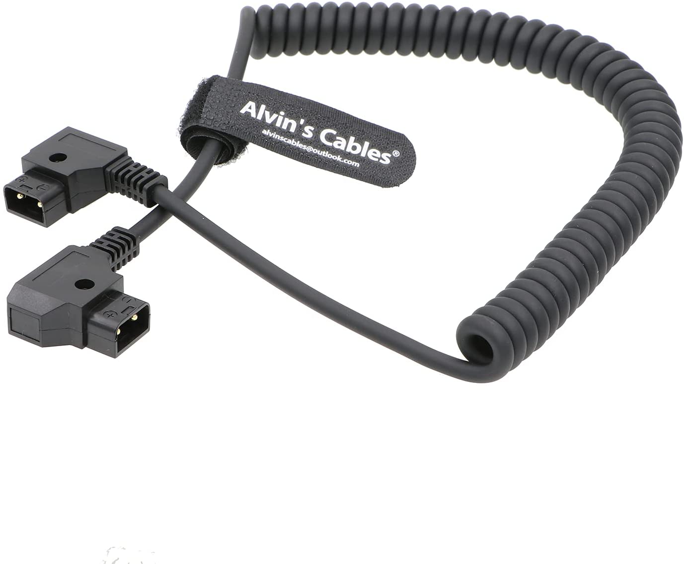 Alvin’s Cables D-Tap Male to Dtap Male Coiled Extension Cable for DSLR Rig Battery