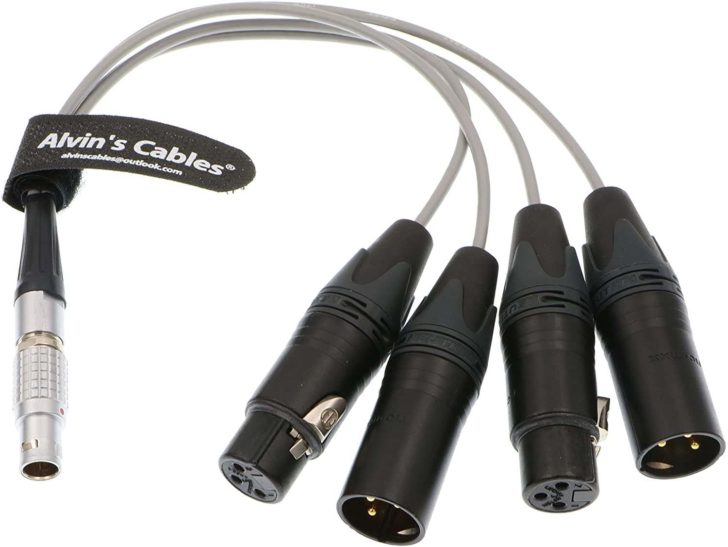 Alvin&#39;s Cables Breakout Audio Input Output Cable for Atomos Shogun Monitor Recorder 10 Pin Male to 4 XLR 3 Pin