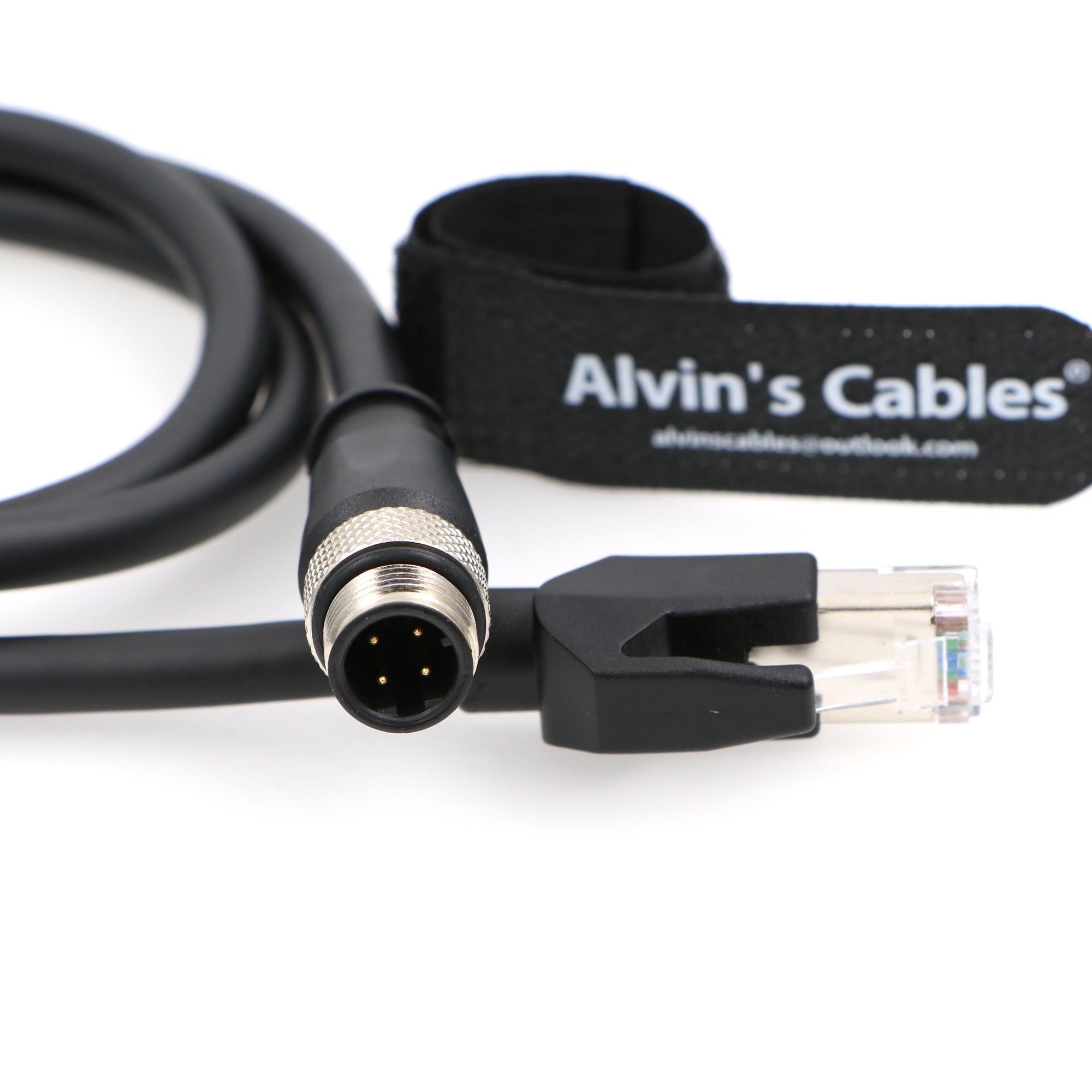 Alvin&#39;s Cables Shielded Ethernet Cable M12 4 Position D Coded to RJ45 Network Cord Cat5e SFTP 24AWG PUR Jacket Flexible Waterproof 1M/3M