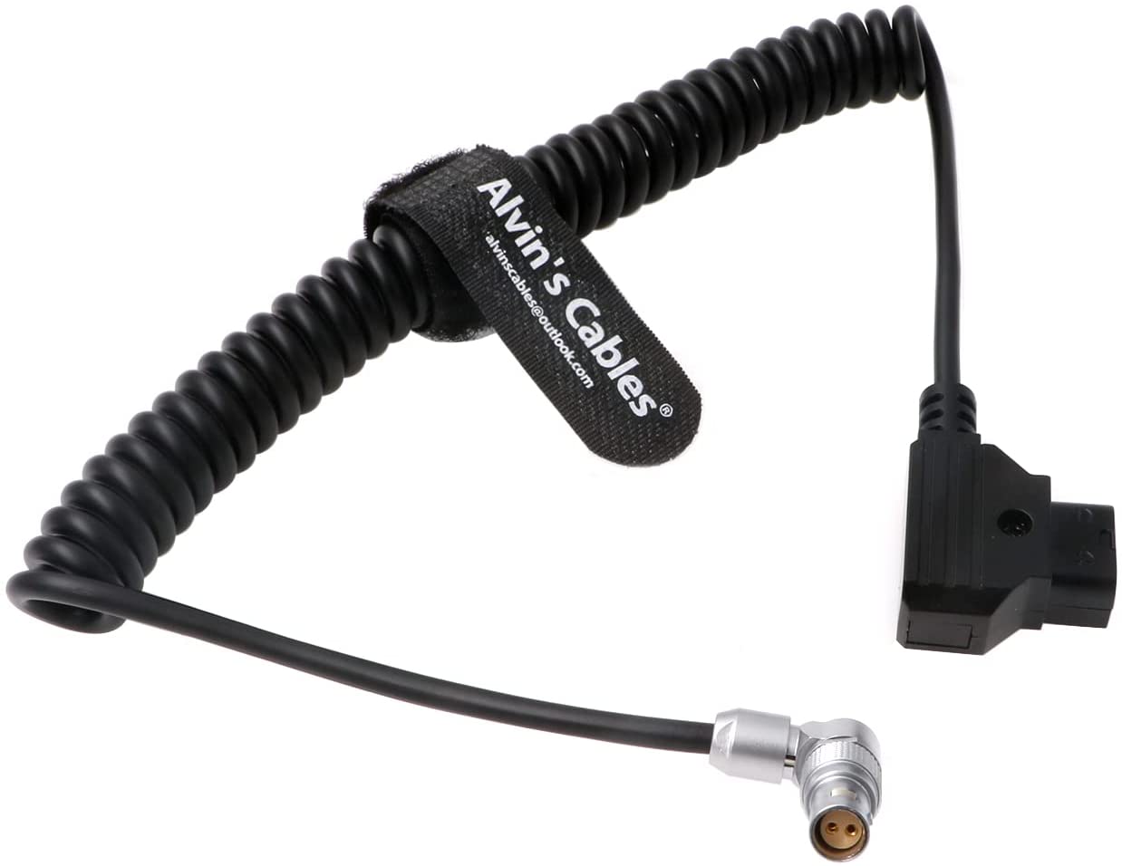 Rotatable Power-Cable for Red-Komodo 2-Pin-Female Right-Angle to D-tap Coiled-Cable Adjustable L-Shape Cord Alvin’s Cables