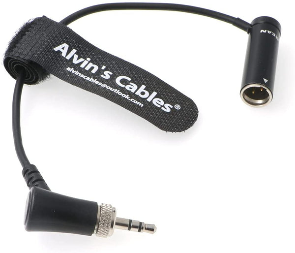 Alvin's Cables Low-Profile TA3M Mini-XLR 3-Pin Male to 3.5mm-TRS-Locking Audio-Cable for Canon-EOS-C70 from Deity BP-TRX Sennheiser-EK-100 G4|G3 20cm|8inches Black|Red|Blue