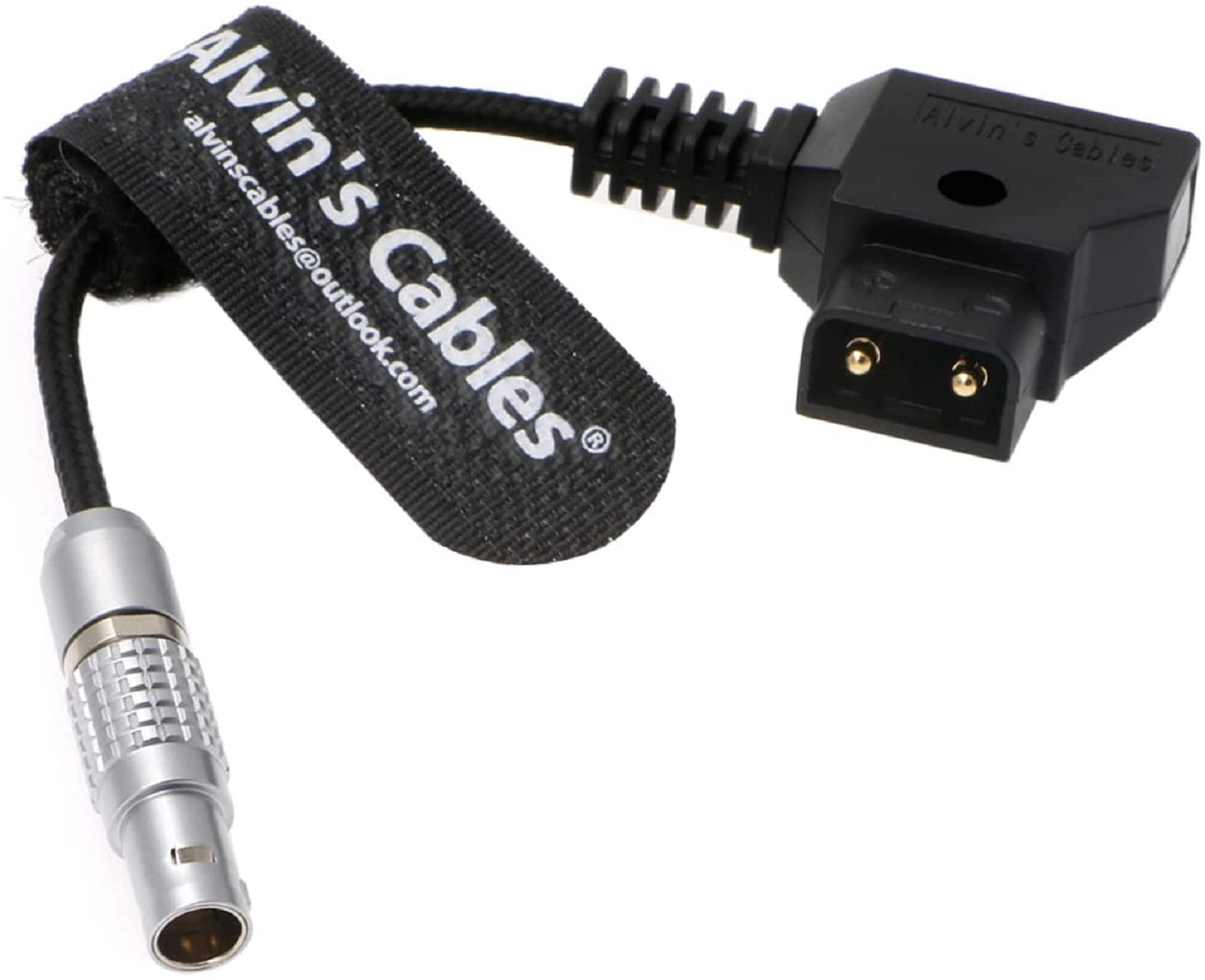 Power-Cable for Teradek|ARRI 2-Pin-Male to Reverse D-Tap Flexible Braided Cable 7CM Alvin's Cables
