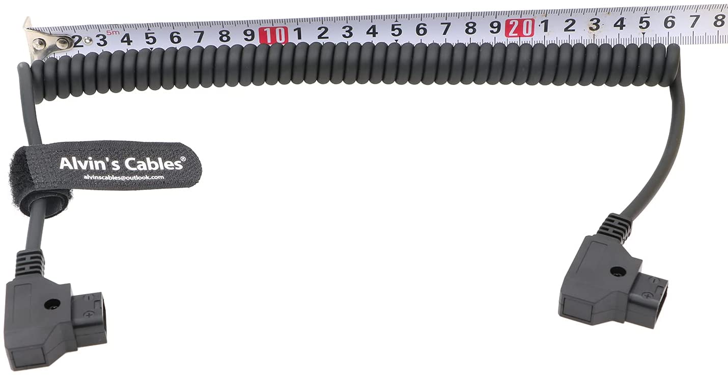 Alvin’s Cables D-Tap Male to Dtap Male Coiled Extension Cable for DSLR Rig Battery