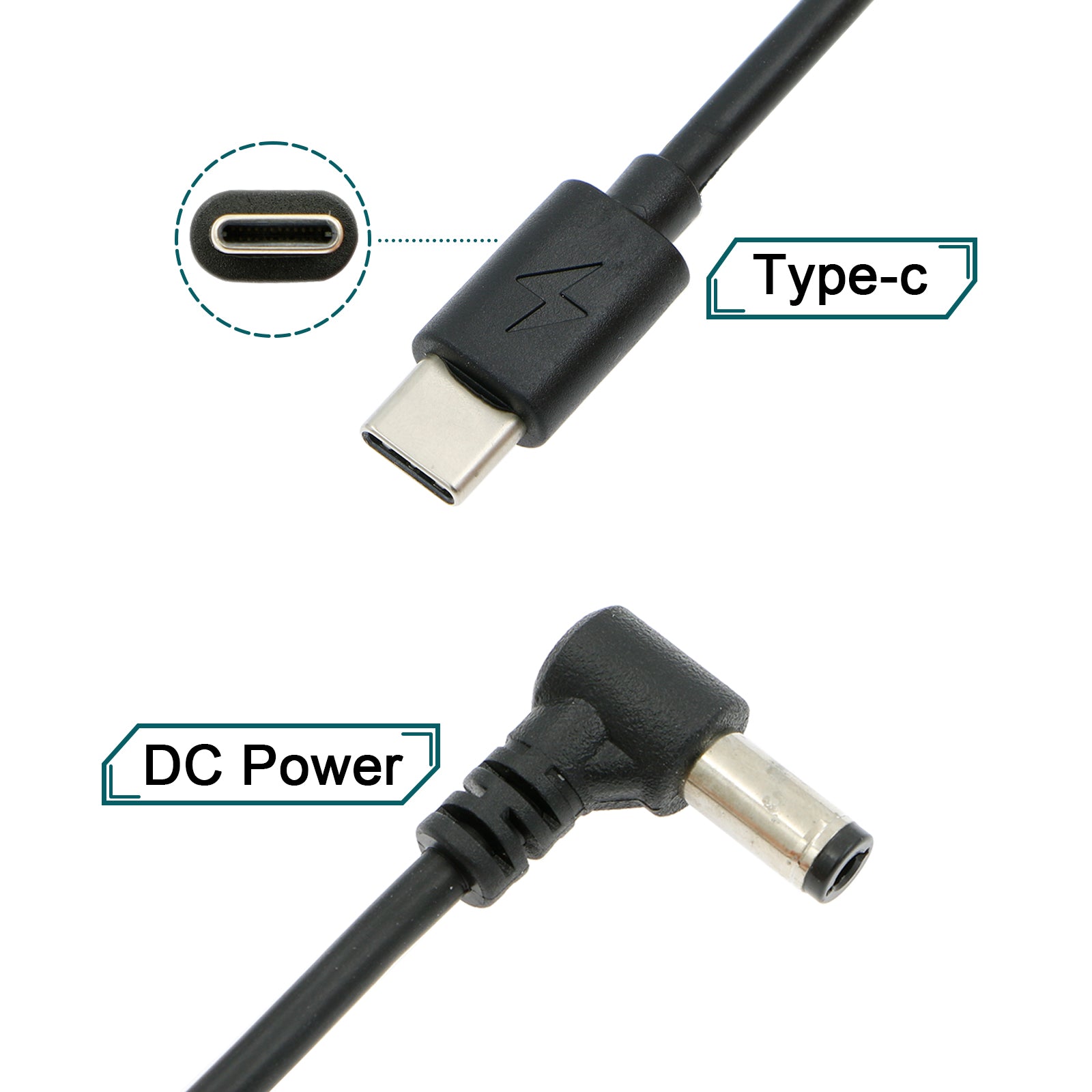 Alvin's Cables PD USB-C Type-C to DC 5.5 x 2.5mm 12V Power Cable for Blackmagic Video Assist| Atomos Shogun| SmallHD| Feelworld Monitor 5.9ft/1.8m