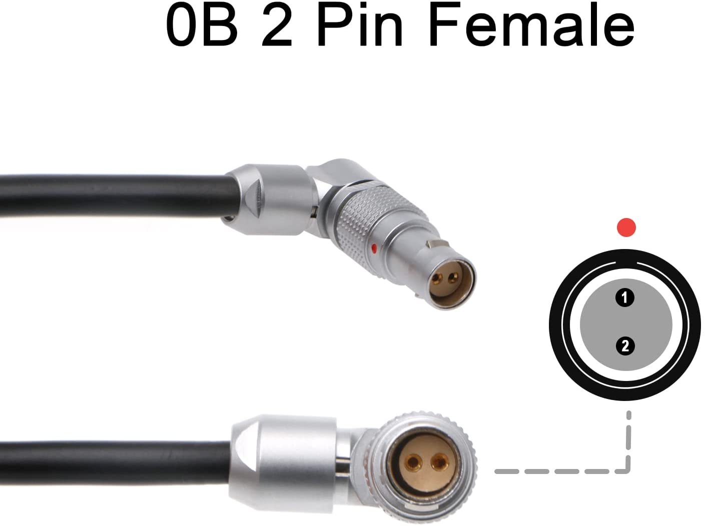 Rotatable Power-Cable for Red-Komodo 2-Pin-Female Right-Angle to D-tap Coiled-Cable Adjustable L-Shape Cord Alvin’s Cables