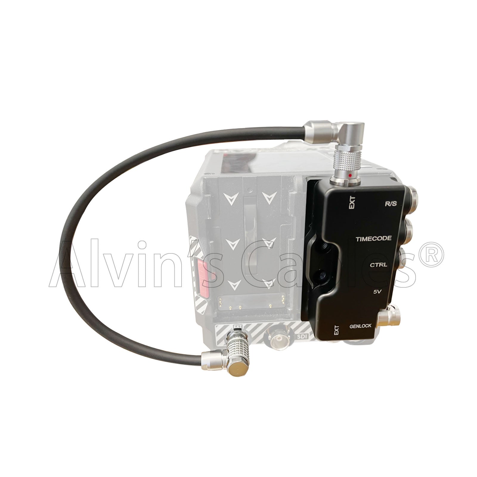 Alvin’s Cables Breakout B-Box for RED-KOMODO Camera EXT-9-Pin to Run-Stop|Timecode|CTRL|5V USB| Genlock-BNC Splitter-Box with Straight to Right Angle Cable