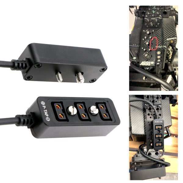 Alvin's Cables Hirose 4 Pin Stecker auf 3 Port D-Tap Female Splitter Stromkabel für ARRI Amira BP-U60T Akku Sony F55/FS7 Kamera