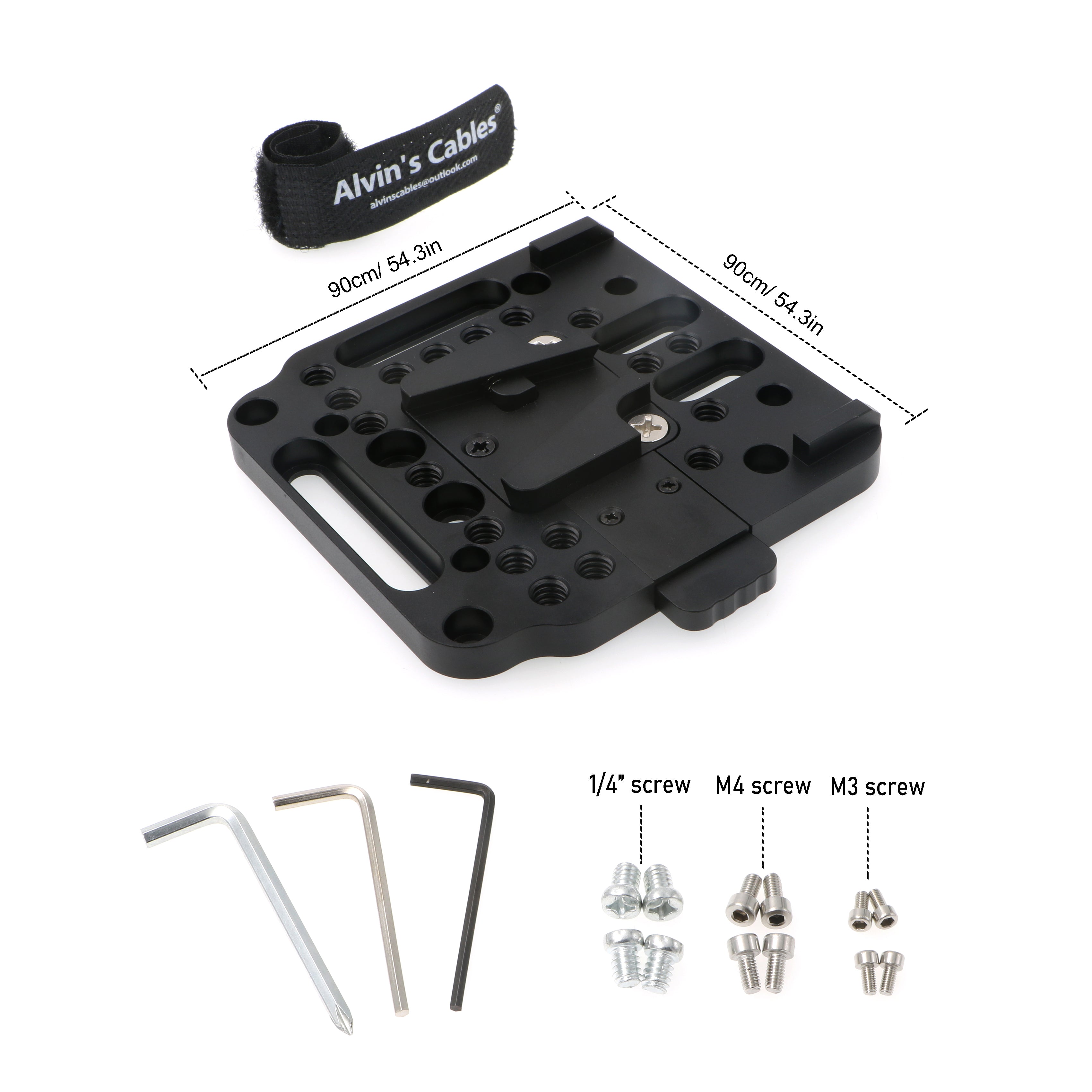 V-Lock Assembly-Kit with Female-V-Dock Male-V-Lock Quick-Release-Plate for V-Mount-Battery Alvin’s Cables