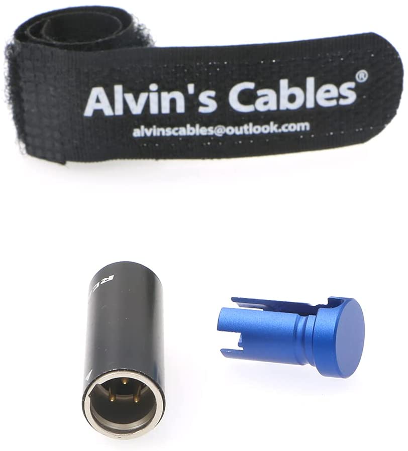Low-Profile 3 Pin Male Mini XLR Connector Original Plug for Audio Microphone Cable Alvin’s Cables Blue/Red/Green/Black