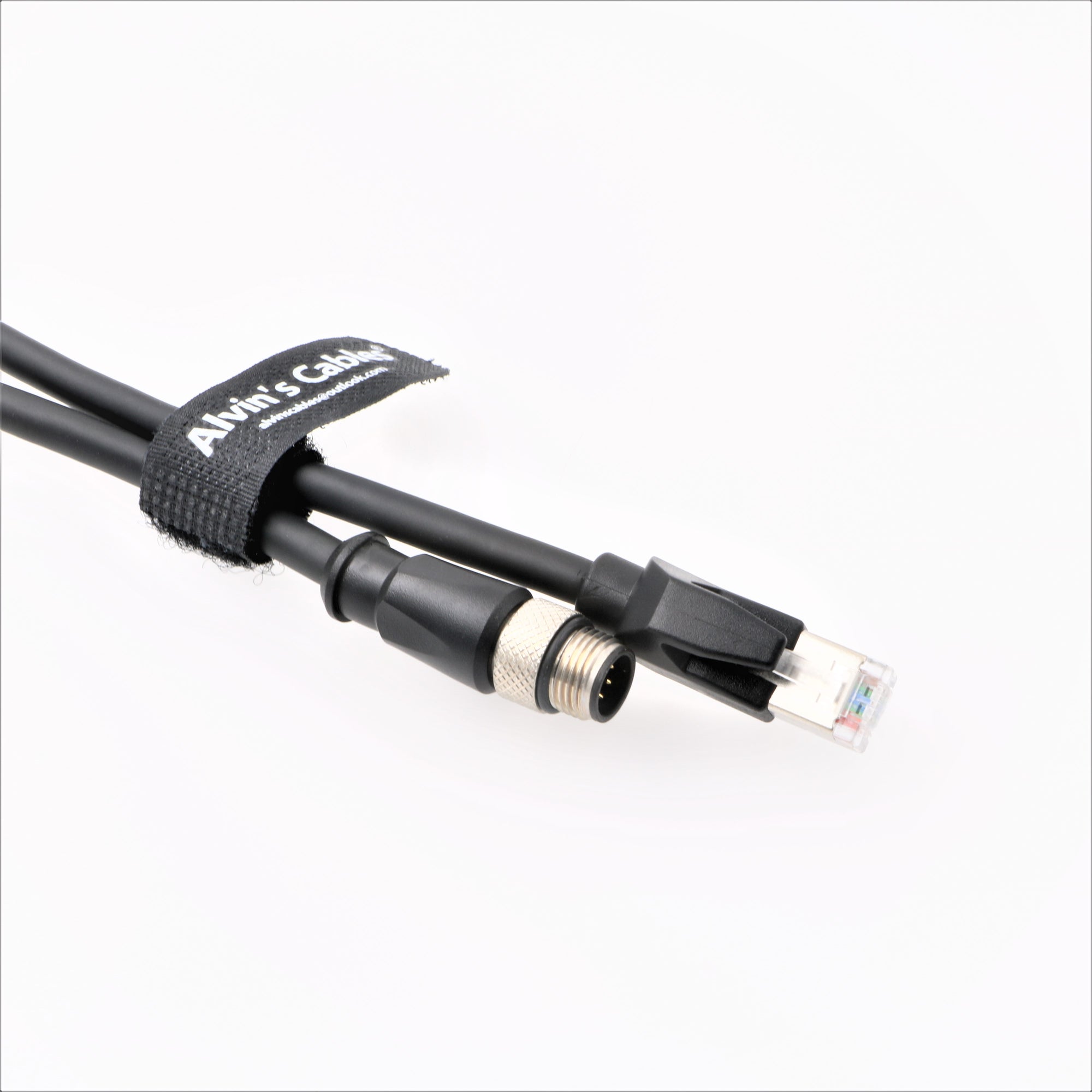 Alvin’s Cables M12 8 Position X Code to RJ45 CCB-84901-2001-03 Ethernet Cable for Cognex in Sight 8200 8400 Series P67 Waterproof  Black