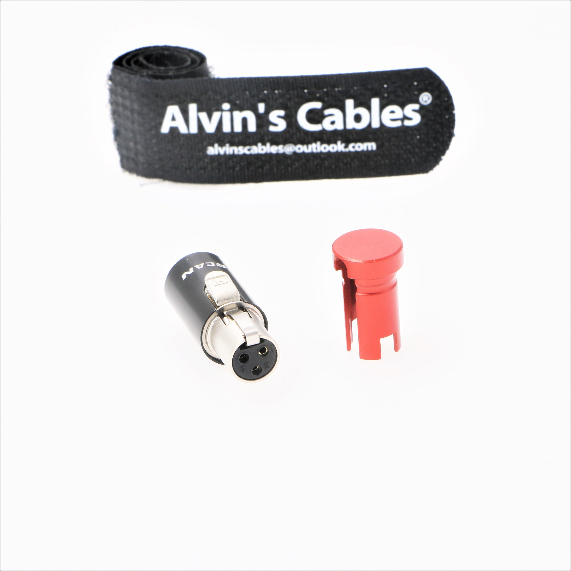 TA3F 3 Pin Female Mini XLR Original Connector Low-Profile for Audio Microphone Cable Alvin’s Cables|Red