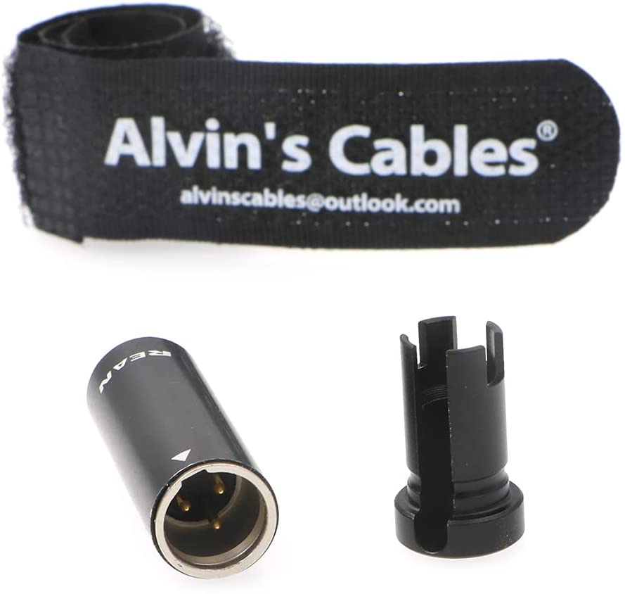 Low-Profile 3 Pin Male Mini XLR Connector Original Plug for Audio Microphone Cable Alvin’s Cables Blue/Red/Green/Black