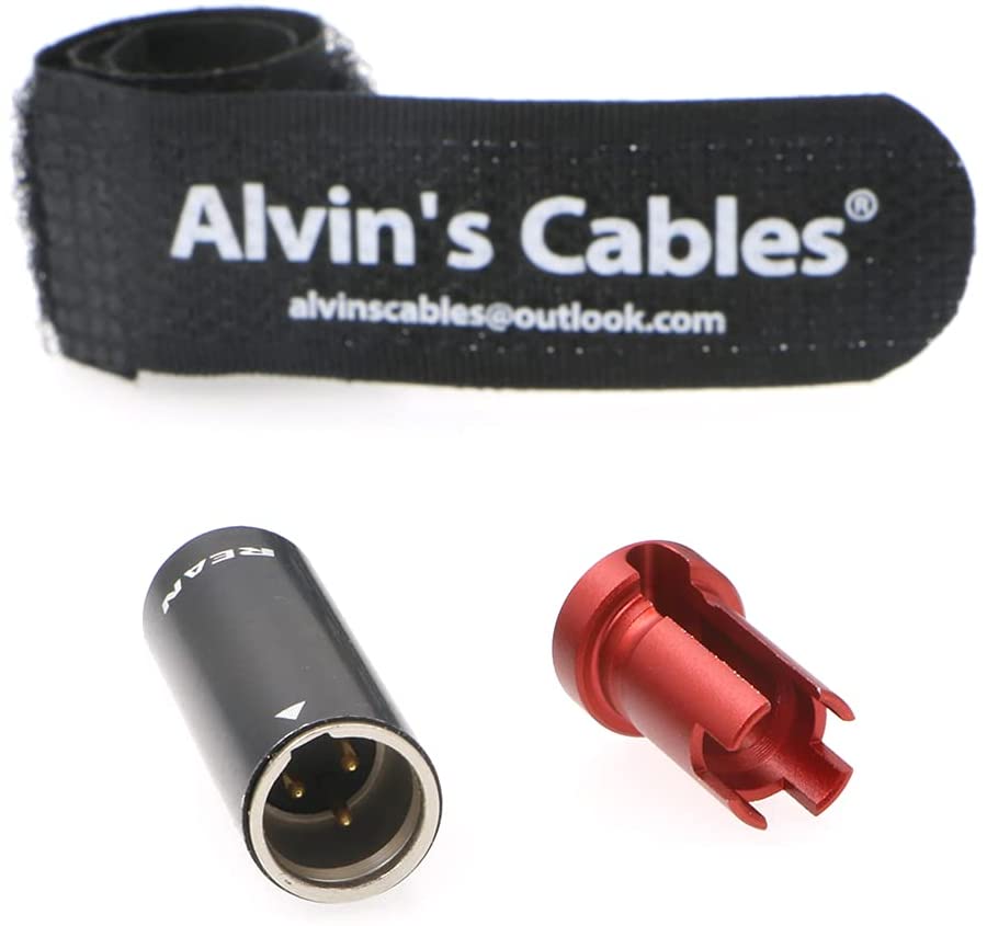 Low-Profile 3 Pin Male Mini XLR Connector Original Plug for Audio Microphone Cable Alvin’s Cables Blue/Red/Green/Black