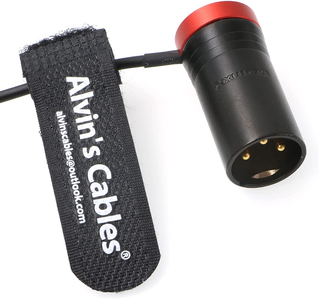 Low-Profile Audio-Cable for Sennheiser-EK-2000 XLR 3-Pin Male to Locking-3.5mm-TRS Right-angle Balanced Cable for Sound Devices 633 688 Zaxcom Zoom Alvin&#39;s Cables Blue/Red