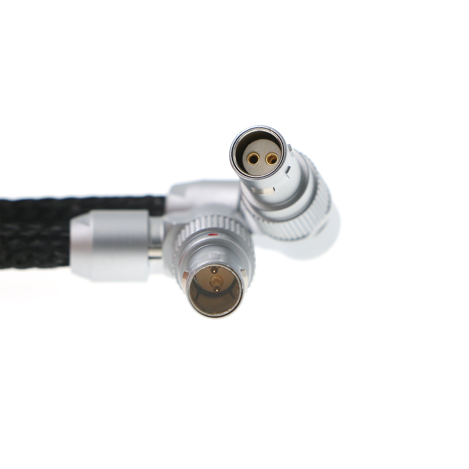 Alvin's Cables for Red-Komodo Rotatable Flexible Power-Cable 2-Pin Female to Adjustable Right-Angle 2-Pin Male Cord