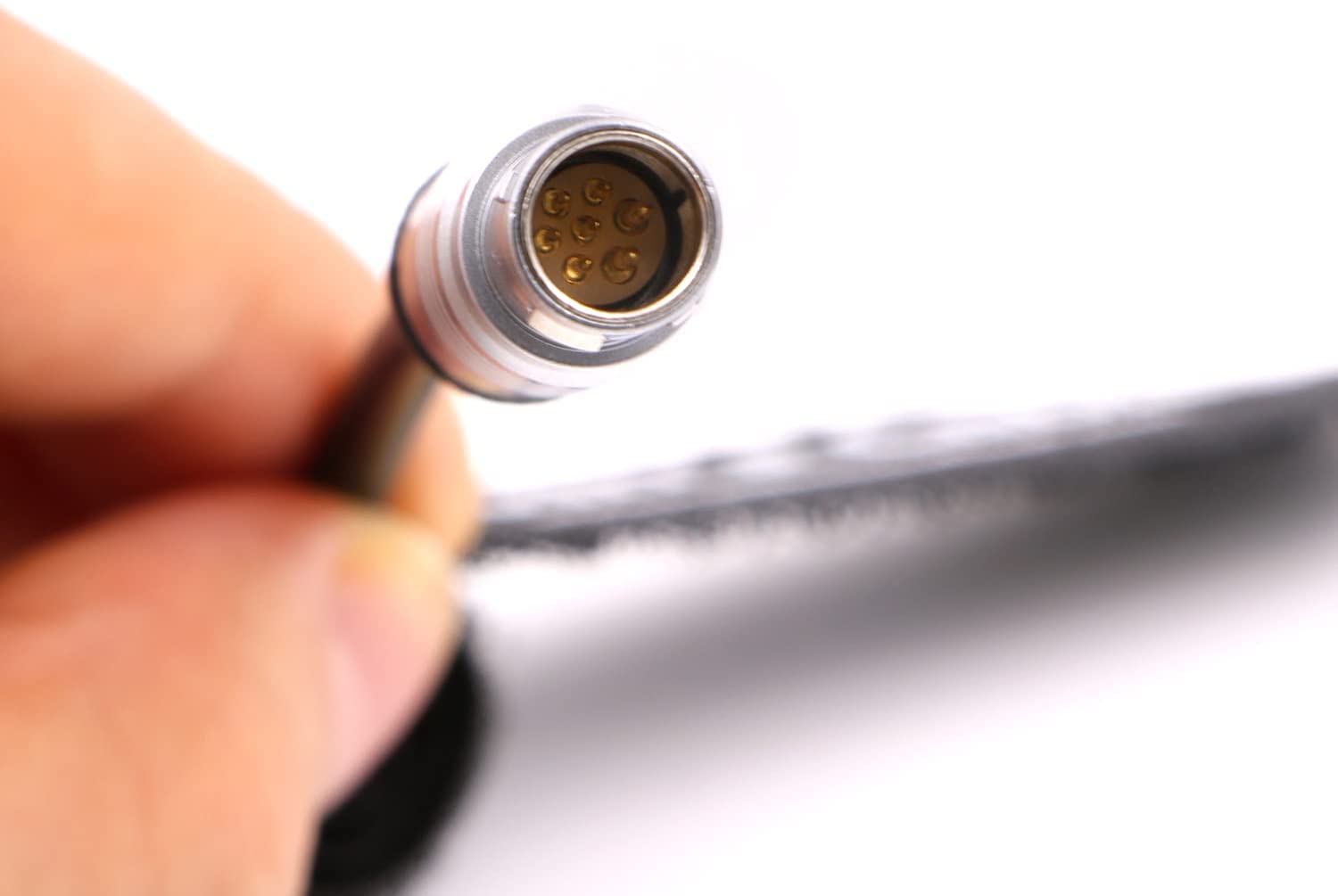 Alvin&#39;s Cables 7 Pin Male to D-tap Coiled Power Cable for ARRI cforce RF motor| cmotion cPRO motor| camin CAM