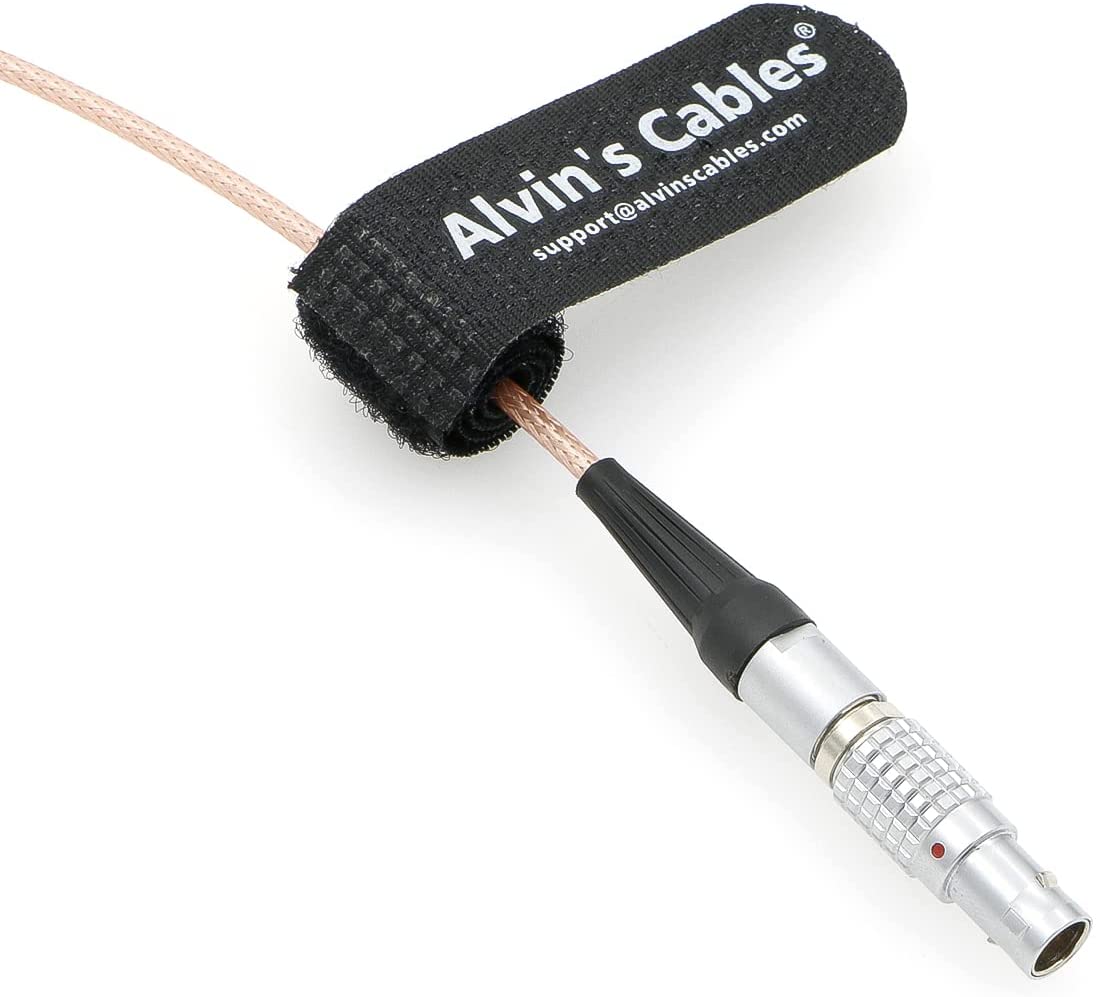 Timecode Cable for Canon R5C from Ambient Nanolockit 5 Pin Male to Right Angle DIN Time-Code Cable Alvin's Cables 30cm|12in