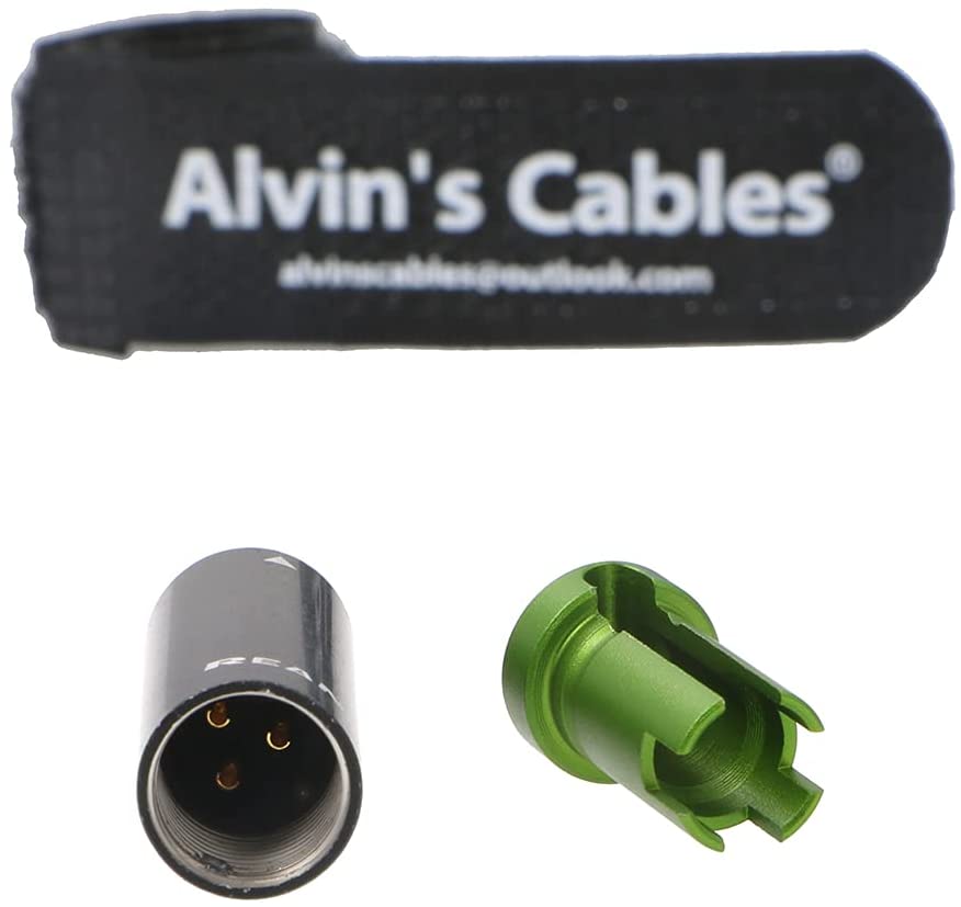 Low-Profile 3 Pin Male Mini XLR Connector Original Plug for Audio Microphone Cable Alvin’s Cables Blue/Red/Green/Black