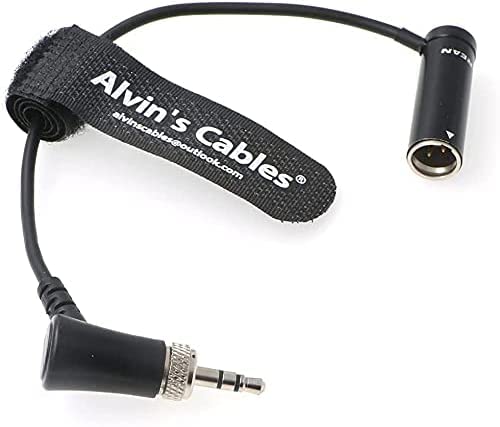 Alvin's Cables Low Profile TA3M Mini XLR 3 Pin Male to Lock 3.5mm TRS Audio Cable for Sennheiser-EK-100 G4/G3 to BMPCC 4K/6K 8Inches