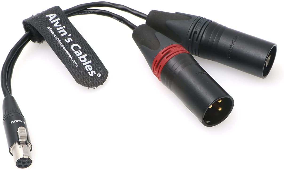 Ta5f to Dual XLR 3-Pin Male Audio-Cable for Lectrosonics-DCHR-Receiver to Sony-Fs700 Alvin’s Cables