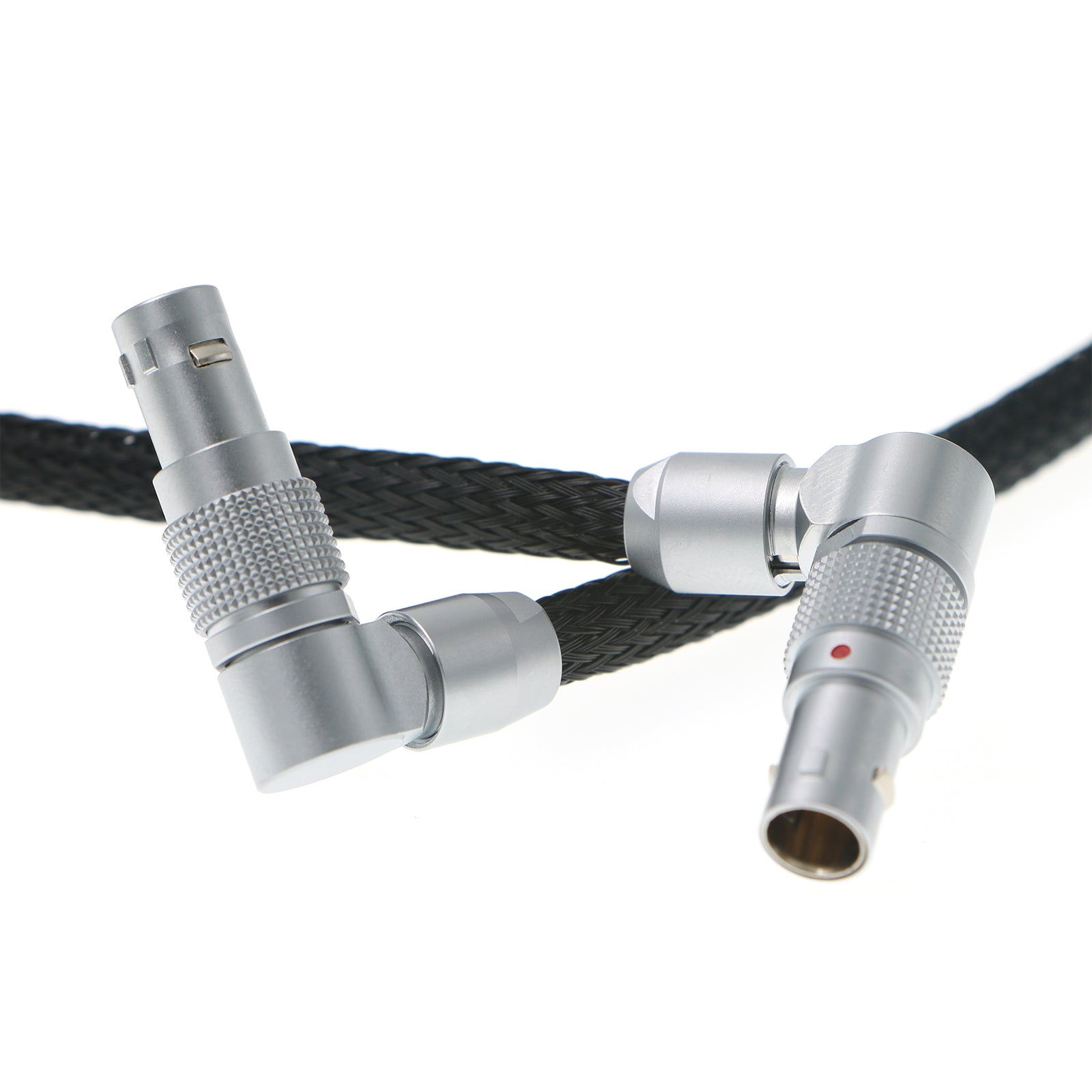 Alvin's Cables for Red-Komodo Rotatable Flexible Power-Cable 2-Pin Female to Adjustable Right-Angle 2-Pin Male Cord