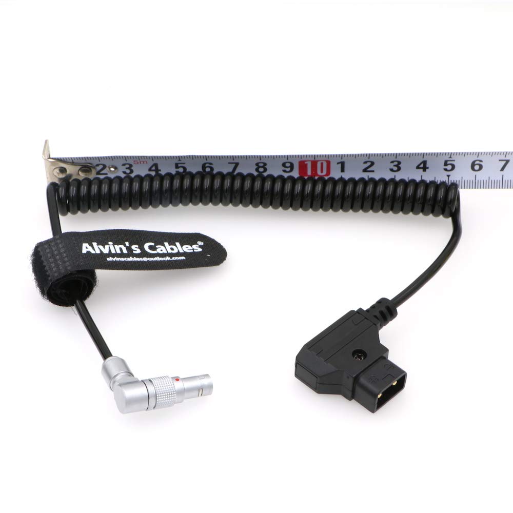 Alvin's Cables Drehbares rechtwinkliges 2-Pin-zu-D-Tap-Spiralstromkabel für VAXIS 1000S-Sender 9-Uhr-Richtung 2-Pin