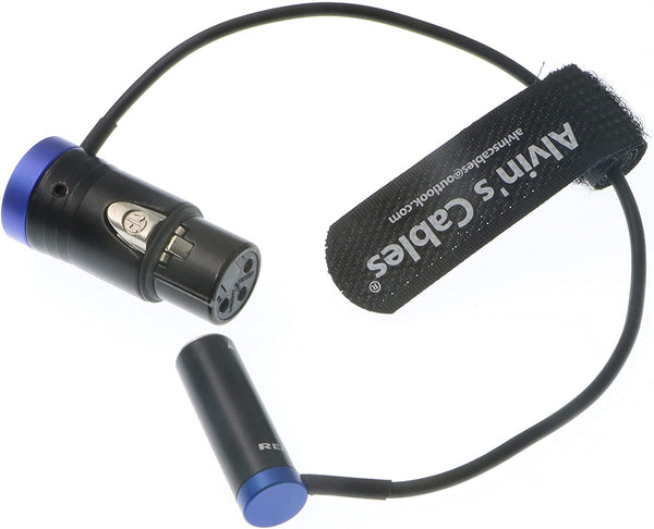 Low-Profile 3-Pin Mini-XLR Male to Full Size XLR Female Audio Cable for BMPCC 4K 6K Camera Video Assist Original Connector Colored Alvin’s Cables Blue 10inches|25cm