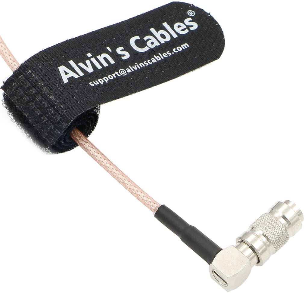 Timecode Cable for Canon R5C from Ambient Nanolockit 5 Pin Male to Right Angle DIN Time-Code Cable Alvin&#39;s Cables 30cm|12in