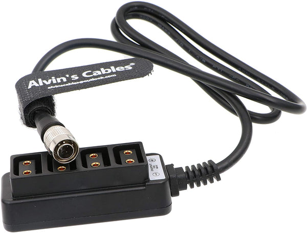 Alvin's Cables Hirose 4 Pin Stecker auf 4 Port D-Tap Buchse Splitter Stromkabel für Sony F55/FS7 Kamera Arri Amira 70CM