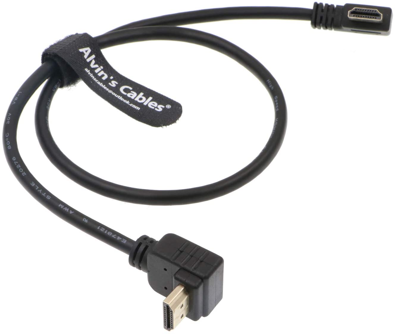 Alvin's Cables Z CAM E2 HDMI 2.0 Kabel in L-Form für Portkeys BM5 Monitor 90 Grad nach oben bis rechtwinklig nach unten