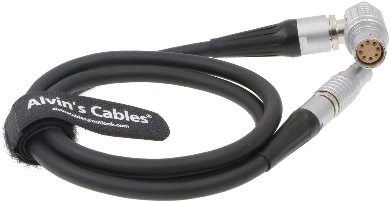 Alvin’s Cables 2 Pin Male to ARRI Amira 8 Pin Female Right Angle Power Cable for Glidecam V-25