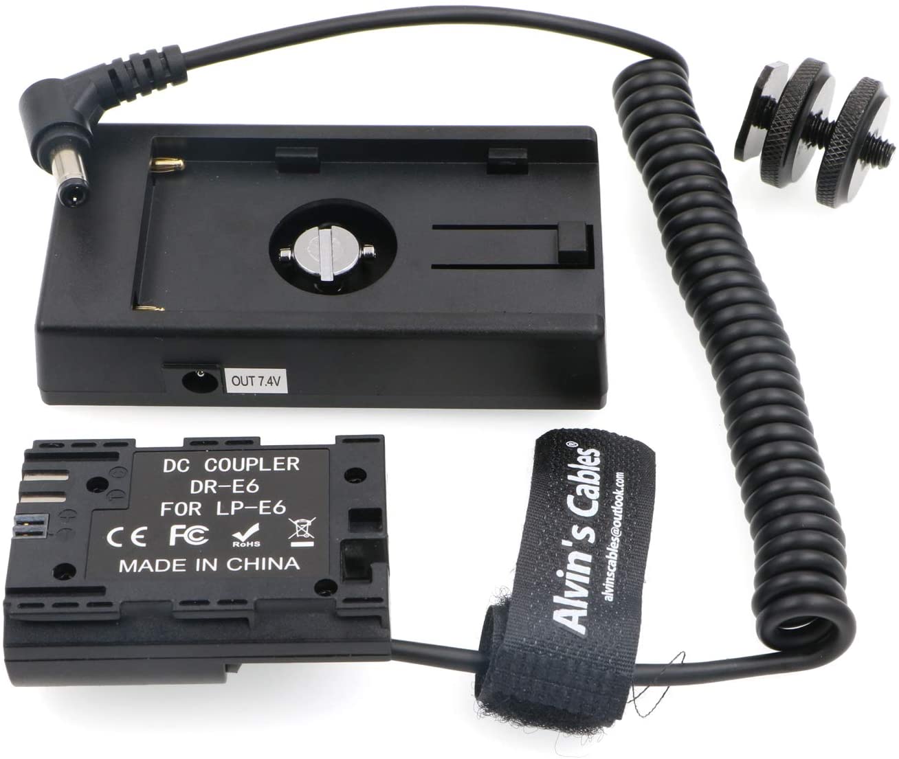 Alvin’s Cables NP-F970 Battery Board to DR E6 Dummy Battery Adapter Plate for Canon EOS 5DS R 5D MARK II 5D MARK III 5D MARK Ⅳ 6D 60D 60Da 7D Mark II 70D 80D/Sony NP F970 F960 F770 F750 F570 F550 Batt