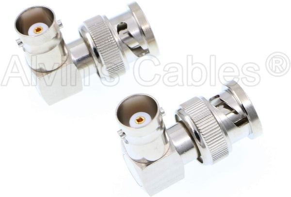 Alvin's Cables Right Angle BNC Connectors for HD SDI BNC Cable One Set