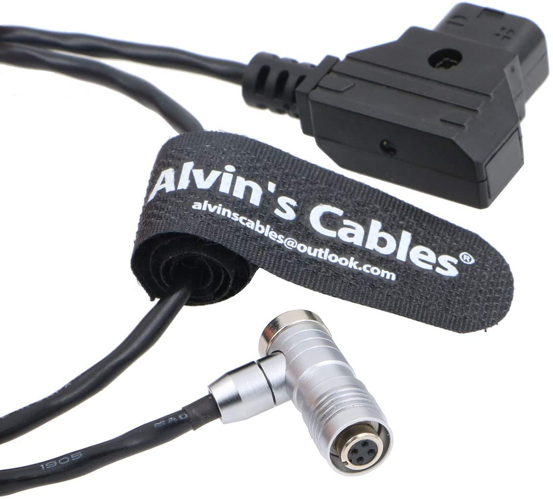 Alvin’s Cables Portkeys BM5 BM7 Monitor Shielded Power Cable Right Angle 4 Pin Female to AlvinTap Protective DTap Cord