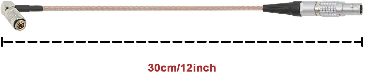 Timecode Cable for Canon R5C from Ambient Nanolockit 5 Pin Male to Right Angle DIN Time-Code Cable Alvin&#39;s Cables 30cm|12in