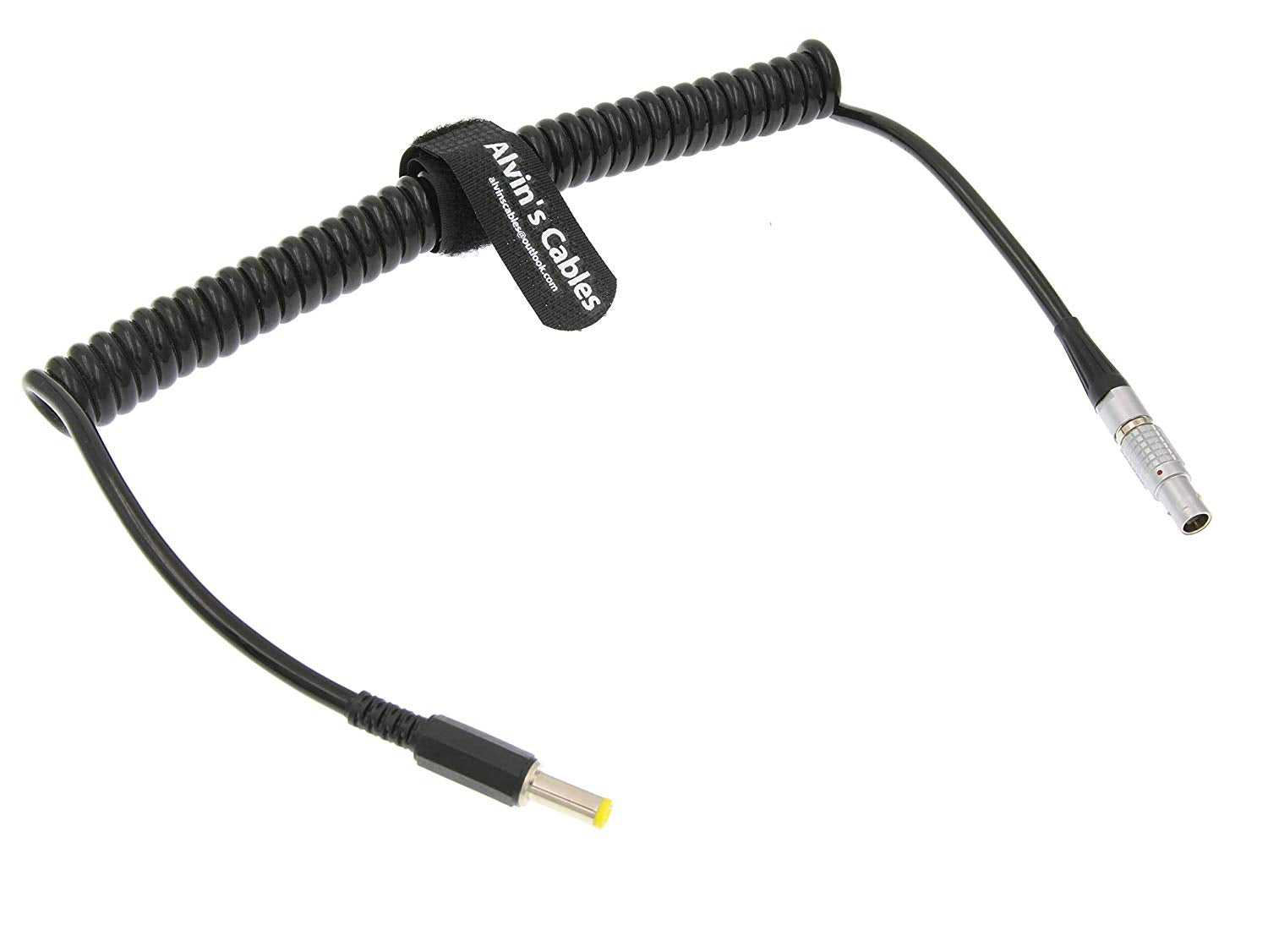 Alvin's Cables 2 Pin Male to DC Coiled Twist Power Cable for Teradek Bond