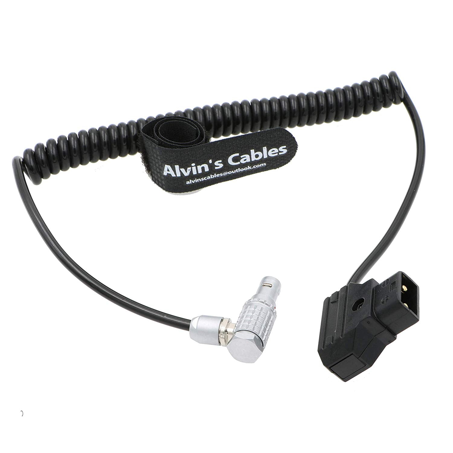 Alvin's Cables 2 Pin Stecker rechtwinklig zu Anton Bauer D TAP Spiralkabel für Teradek ARRI