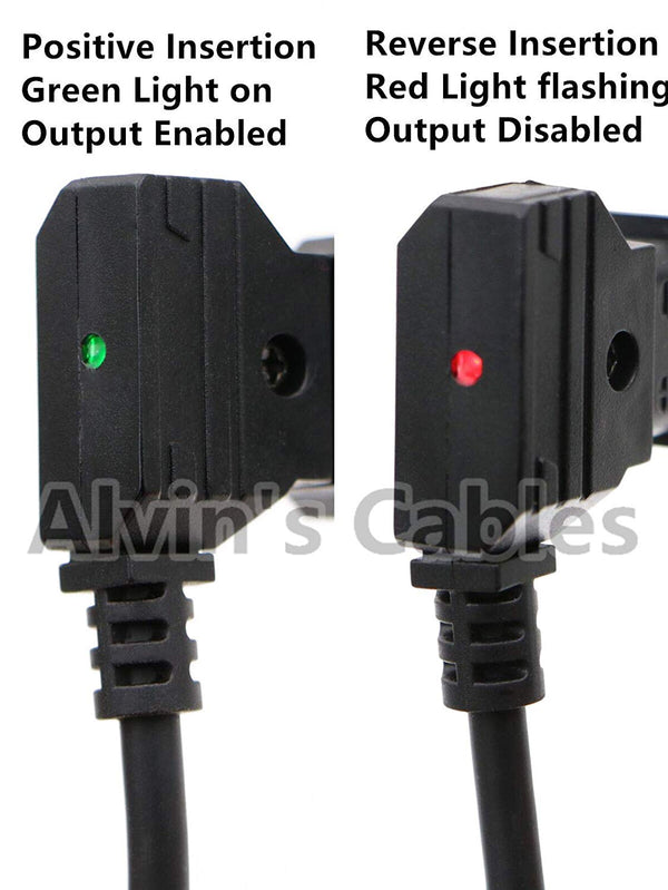 Alvin's Cables Z CAM E2 S6 F6 Power Cable AlvinTap Protective DTap to 90 Degrees Right Angle 2 Pin Male
