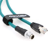 Alvin's Cables Ethernet Cable for Cognex in Sight 8200 8400 Series M12 8 Position X Code to RJ45 Shielded Cord for Industrial Camera P67 Waterproof
